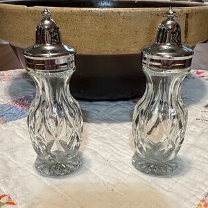 Anchor Hocking Silver and Clear Salt and Pepper Shakers